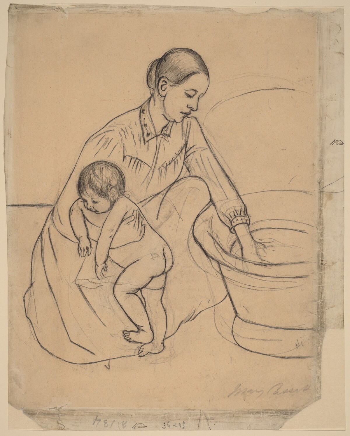 The Bath [recto] by Mary Cassatt