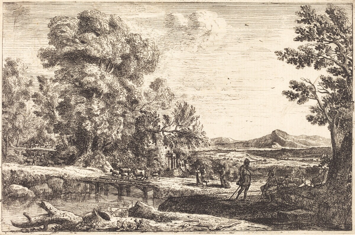 Rebecca and Eliezer (Le pont de bois) by Claude Lorrain
