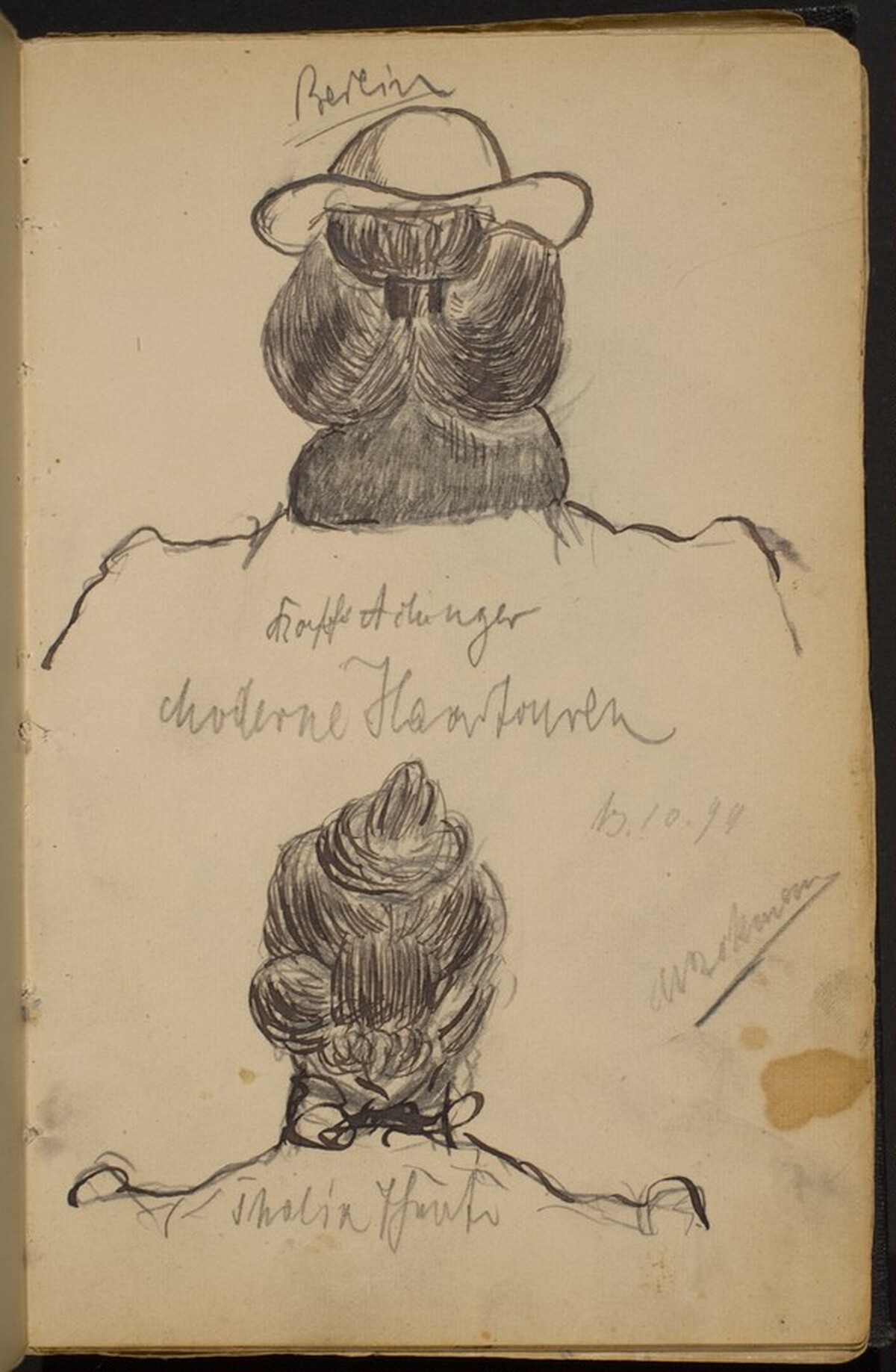 Two Studies of Women's Heads seen from Behind by Max Beckmann
