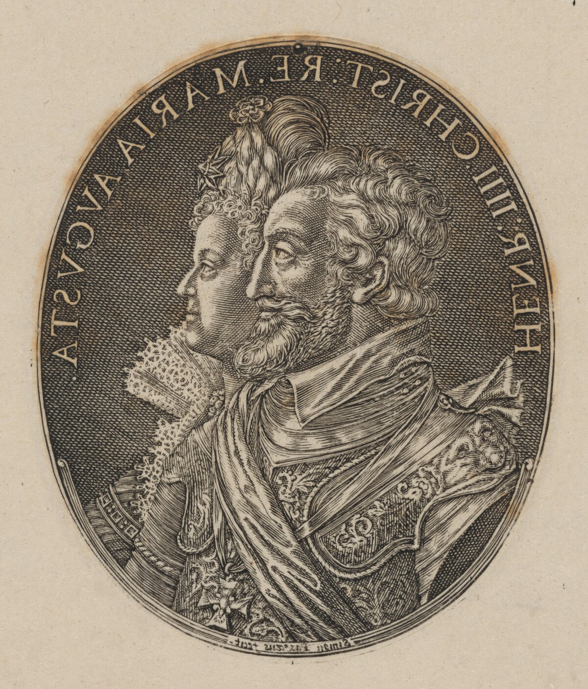 Henri IV and Maria de Medici [top half] by Simon de Passe