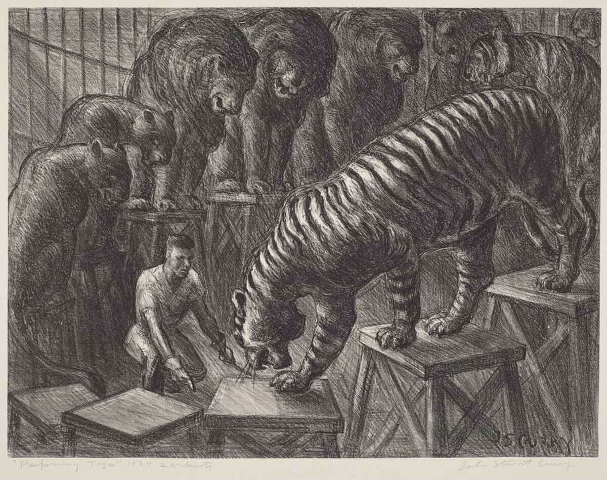 Performing Tiger by John Steuart Curry