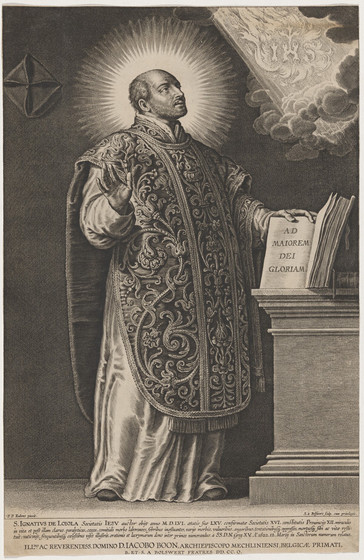 Saint Ignatius de Loyola by Schelte Adams Bolswert after Sir Peter Paul Rubens