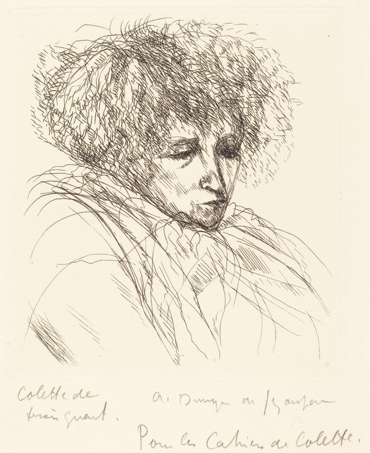 Colette de trois quarts (Colette in Three-Quarter View) by André Dunoyer de Segonzac
