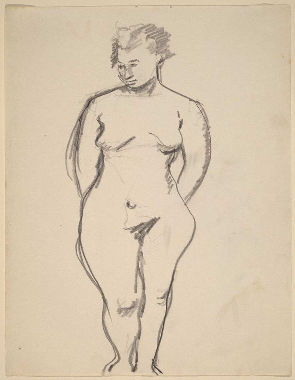 Frontal View of Standing Nude, Arms Behind by Mark Rothko