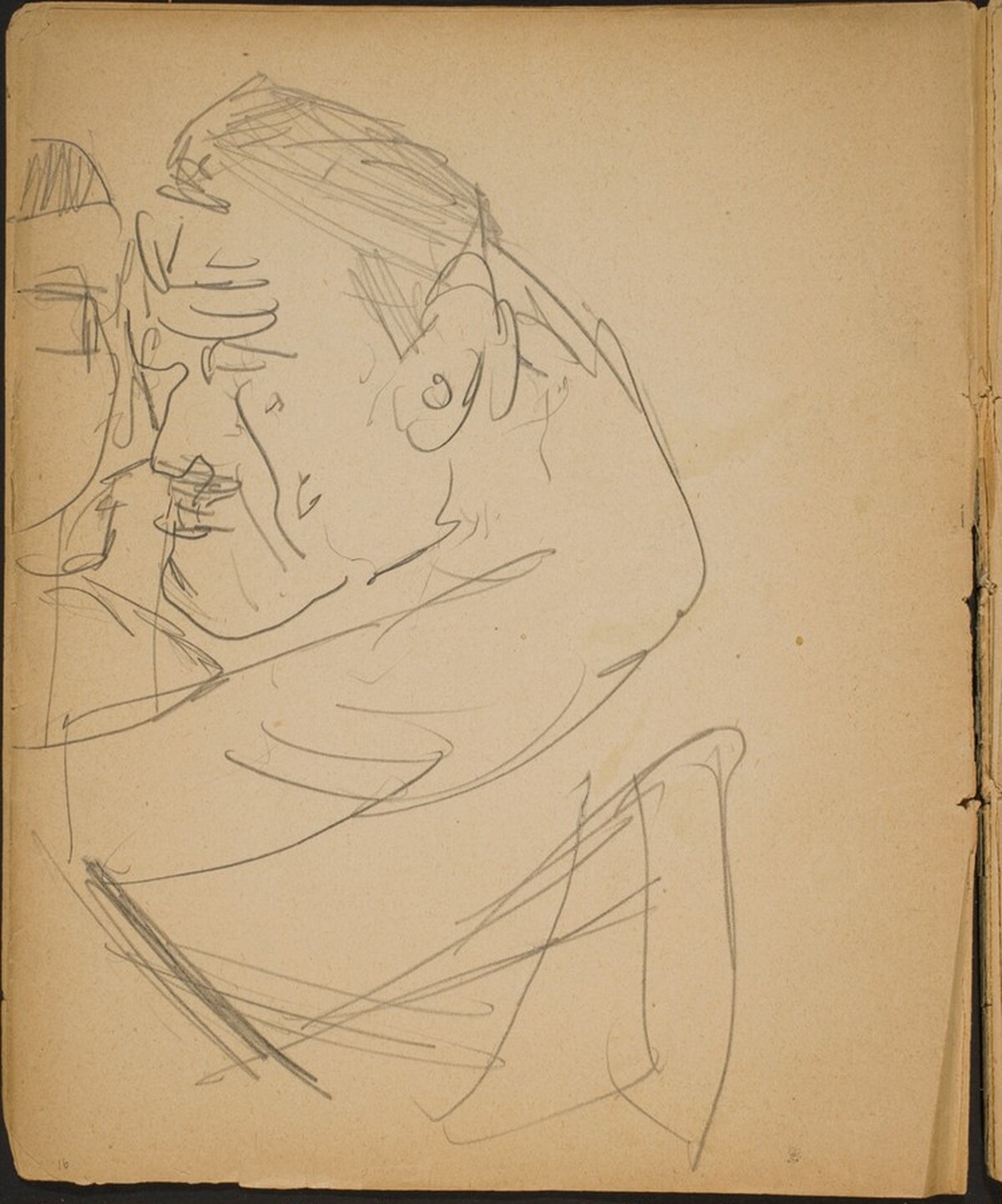 Zwei Ringkämpfer (Two Wrestlers Close Up) [p. 16] by Max Beckmann