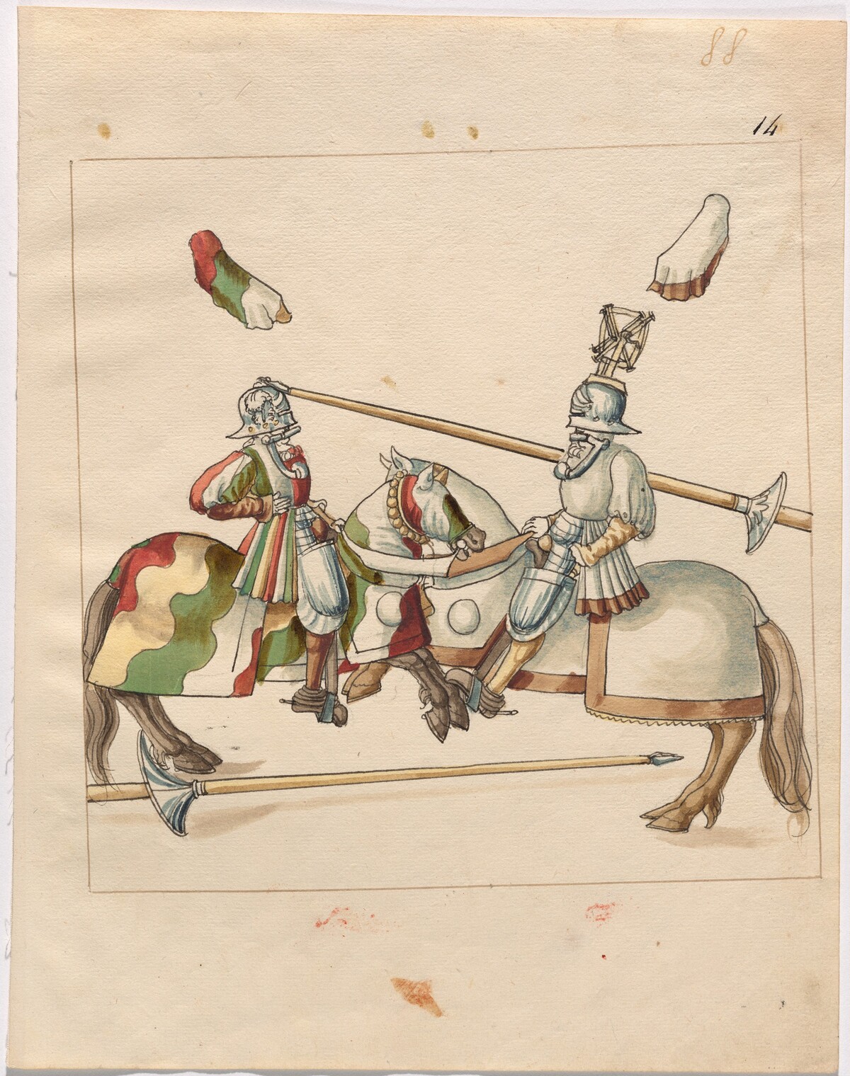 Mock Joust of War with Flying Shields and Without Bevors by German 16th Century
