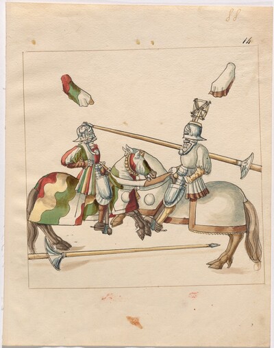 Mock Joust of War with Flying Shields and Without Bevors