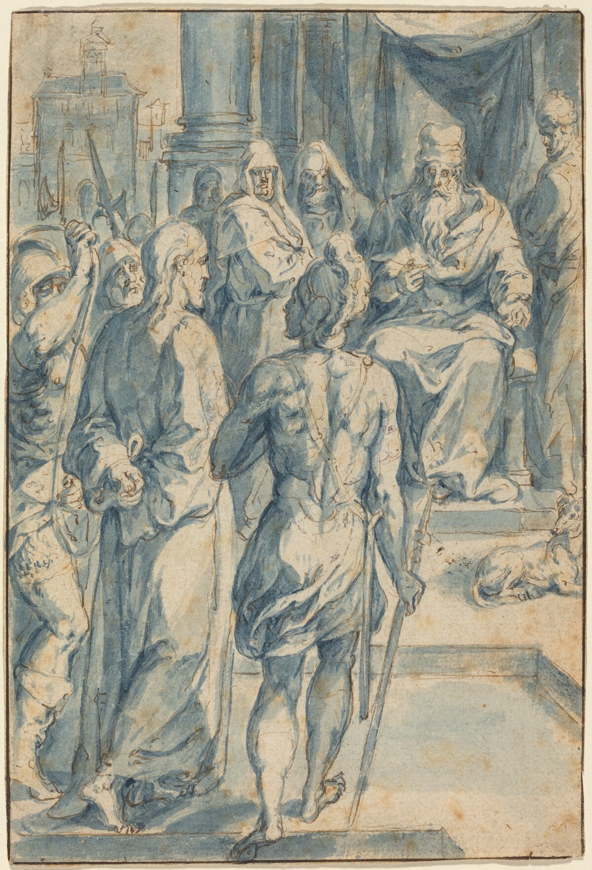 Christ before Caiaphas by Crispen van den Broecke
