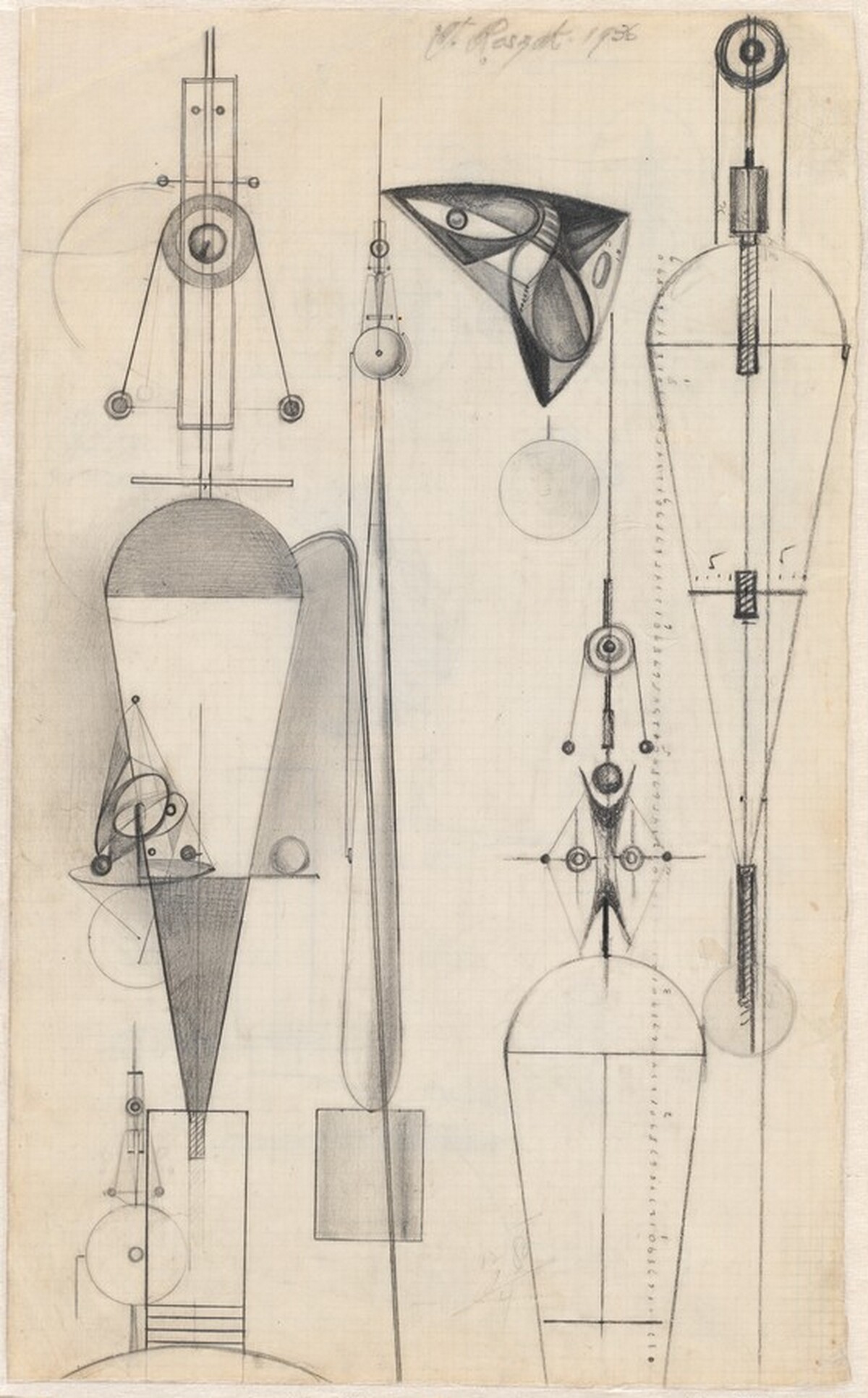 Studies for Constructivist Sculptures [recto] by Theodore Roszak