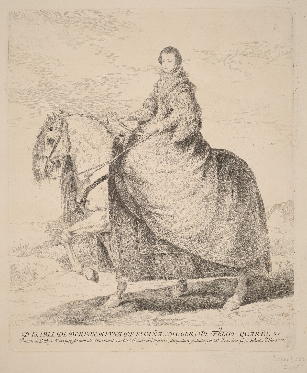 Isabel de Borbon by Francisco Goya after Diego Velázquez