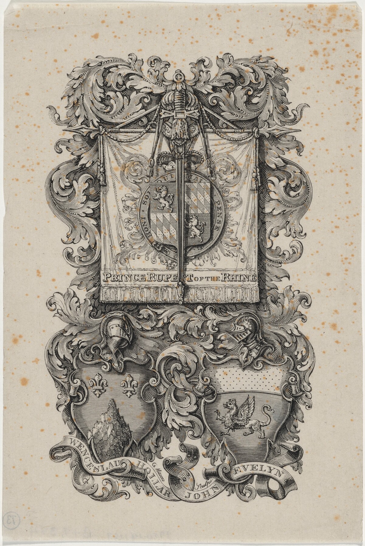 Coat of Arms of Prince Rupert, Hollar and Evelyn by Unknown Artist