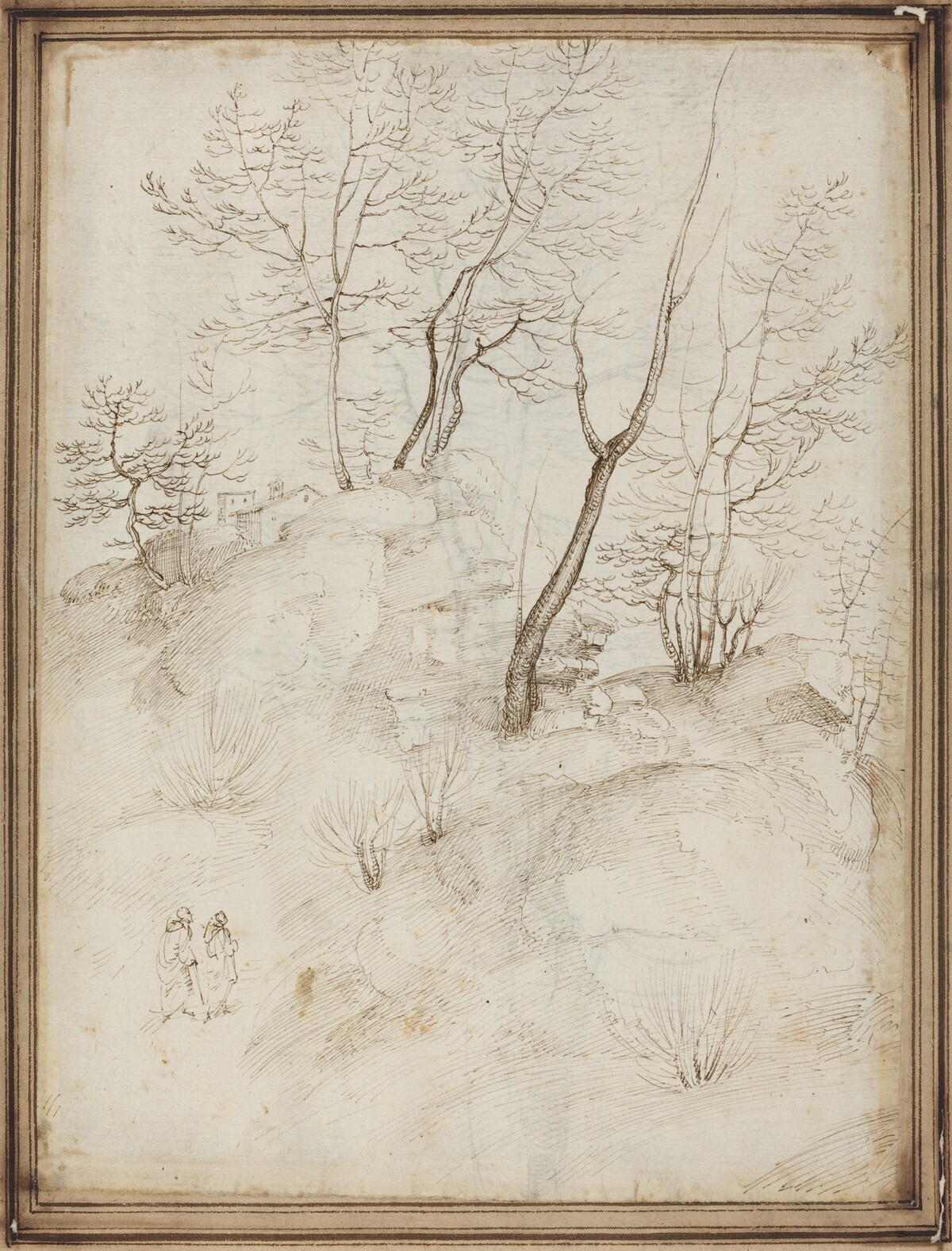 Two Friars on a Hillside [recto] by Fra Bartolommeo