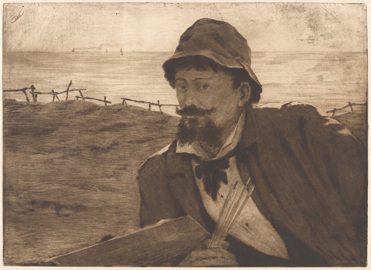 Sur la falaise [Self-Portrait] by Henri-Charles Guérard