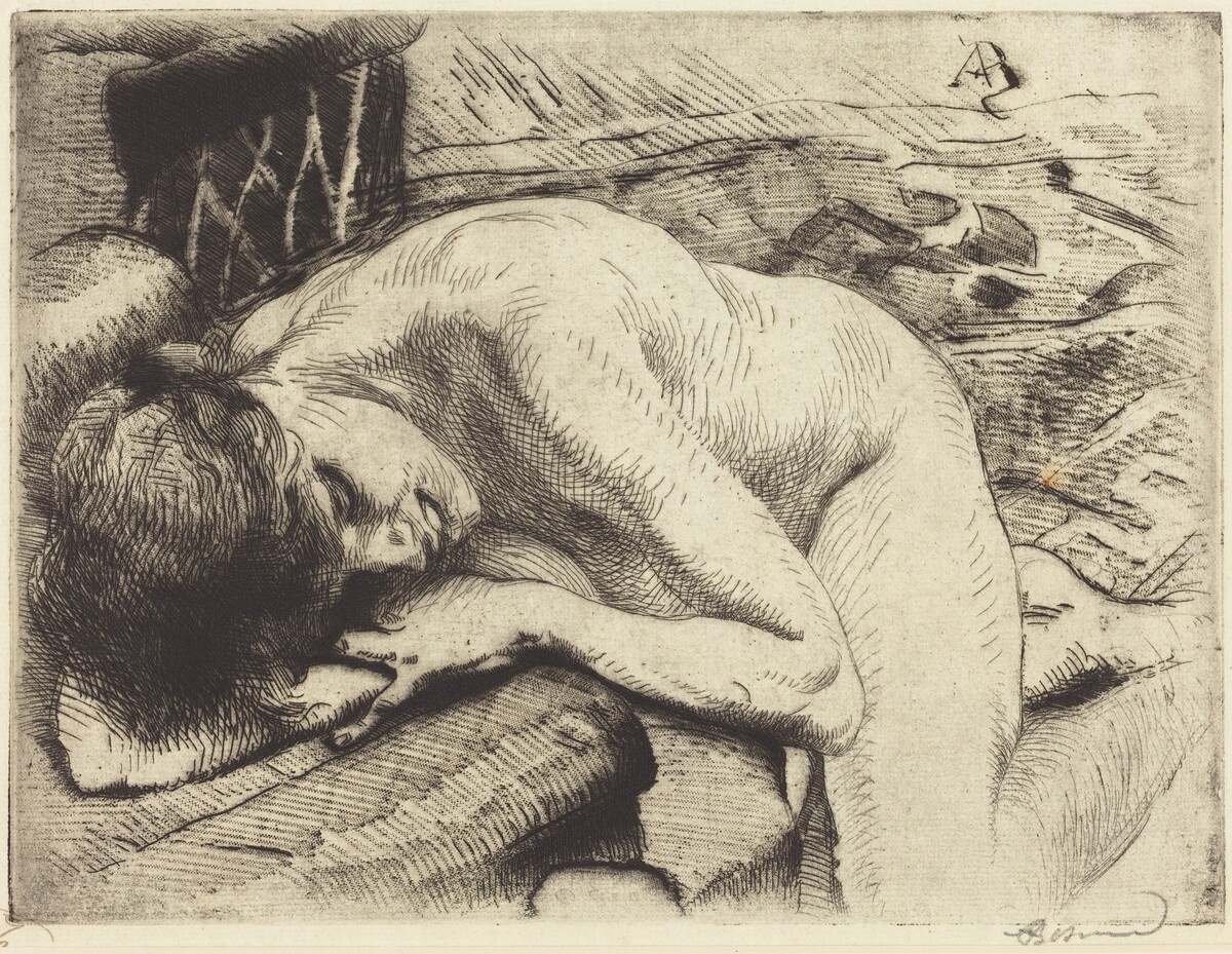 Model Asleep on the Floor (Le modèle endormi à terre) by Albert Besnard
