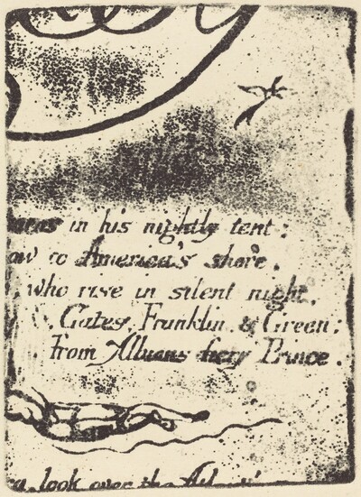 Restrike from fragment of cancelled plate for "A Prophecy"