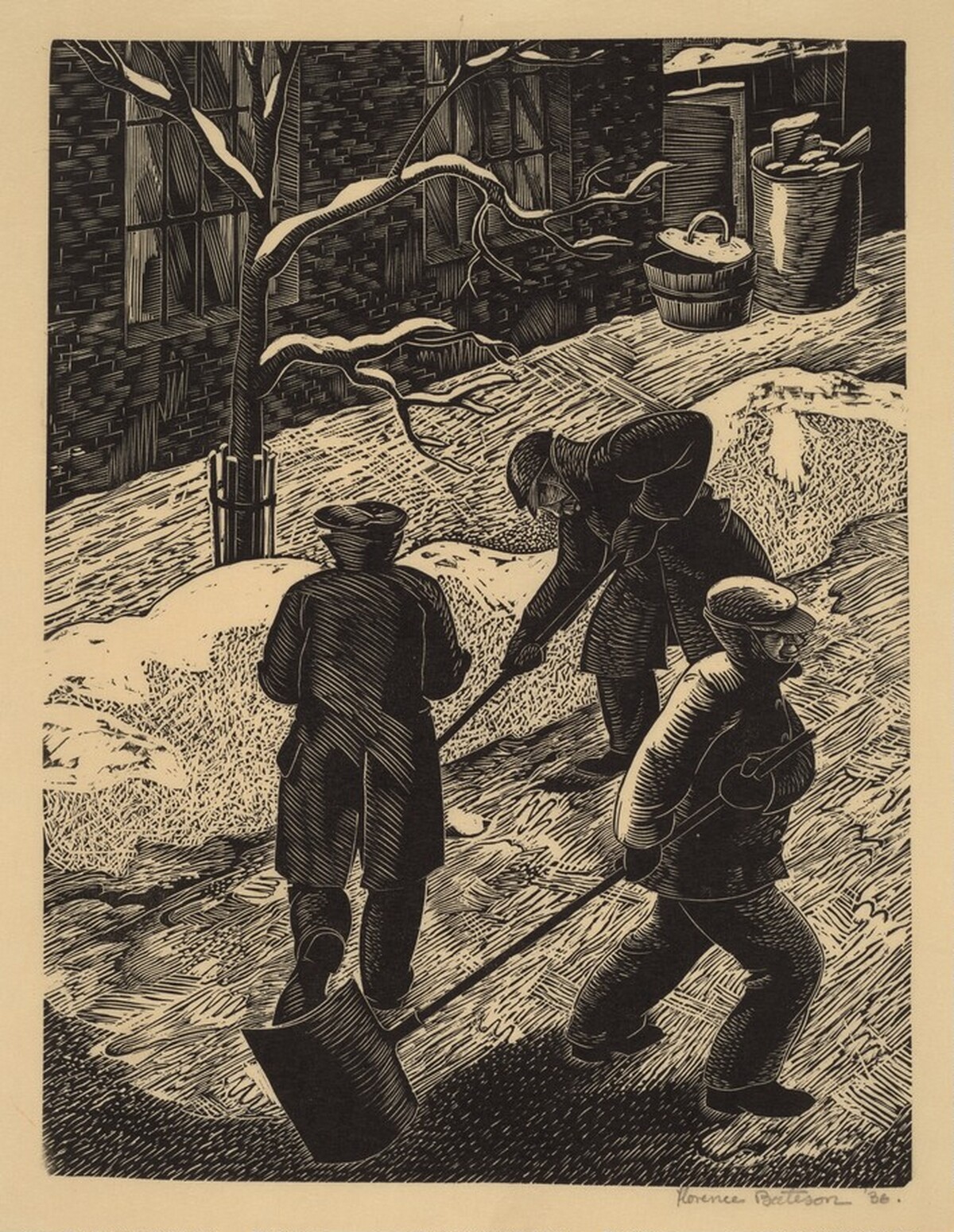 Untitled (Snow Shovellers) by Florence Bateson