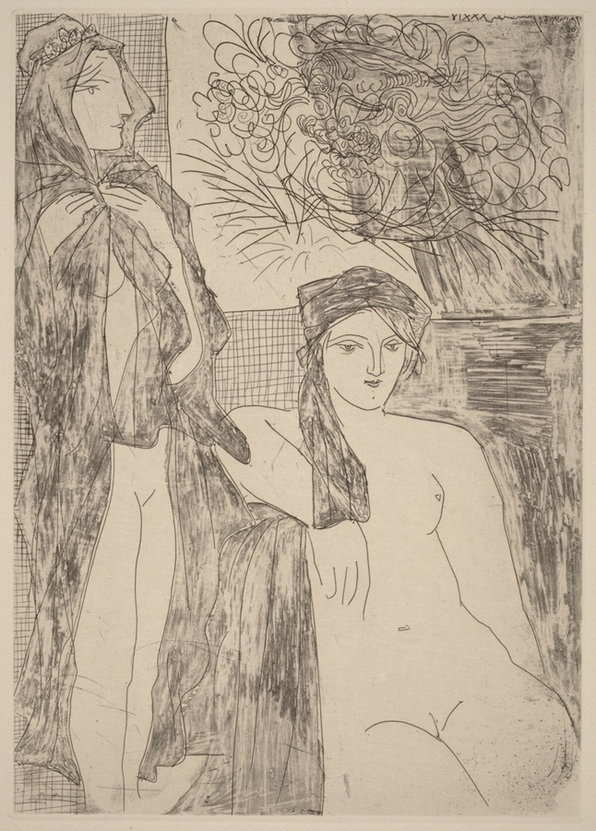 Rembrandt and Two Women (Rembrandt et deux femmes) by Pablo Picasso