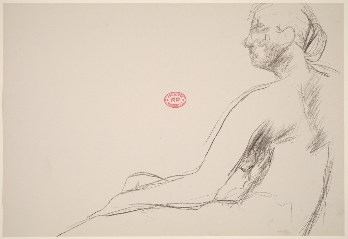 Untitled [profile of a seated female nude] by Richard Diebenkorn