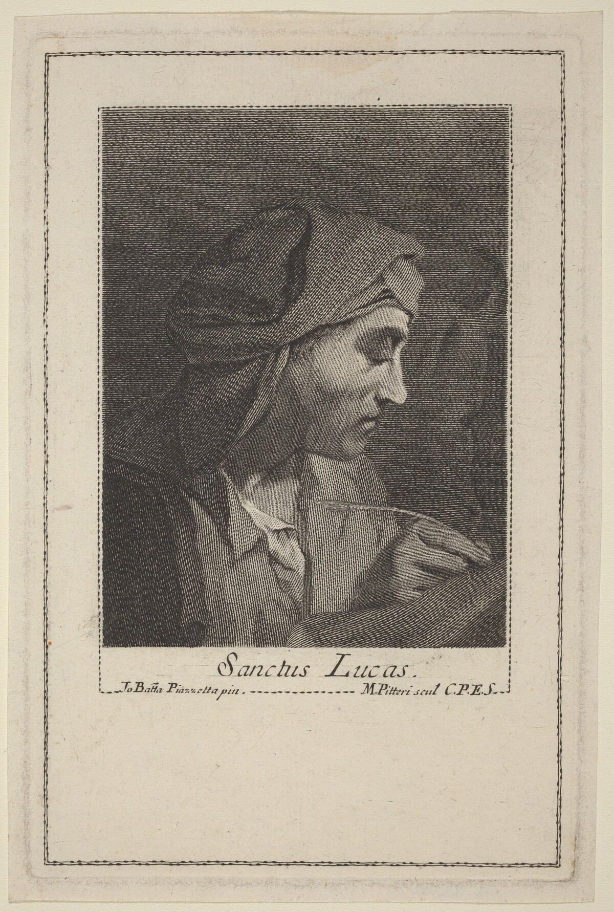 Sanctus Lucas by Marco Alvise Pitteri after Giovanni Battista Piazzetta