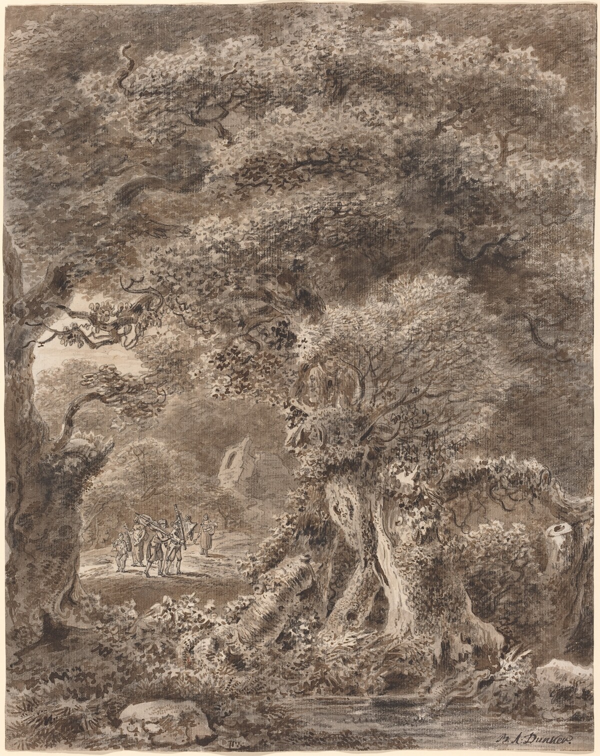 Musicians Traveling through a Forest by Balthasar Anton Dunker