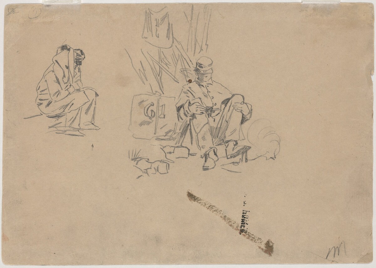 Two Soldiers Resting [verso] by Winslow Homer