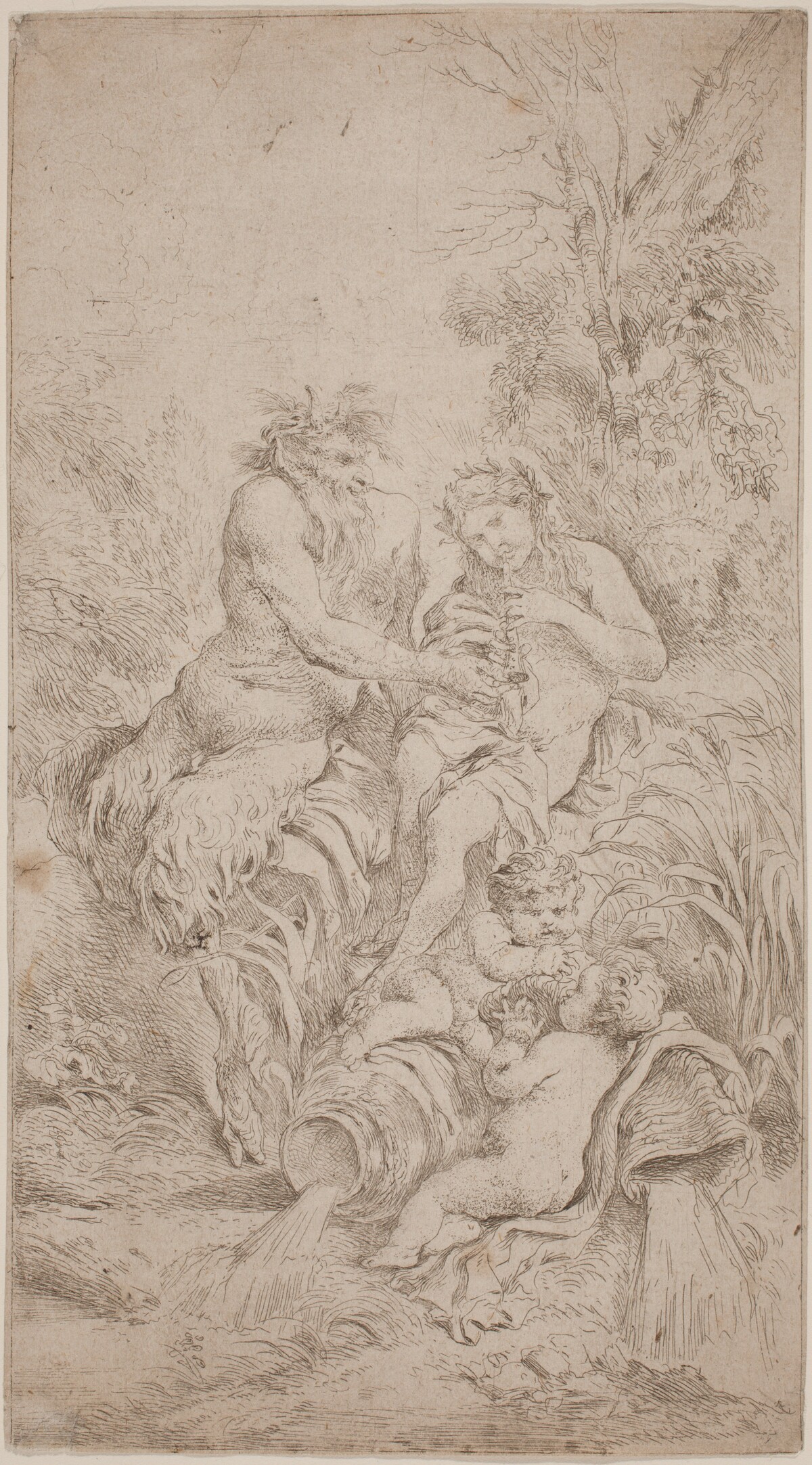 Pan and Olympus by Giovanni Benedetto Castiglione