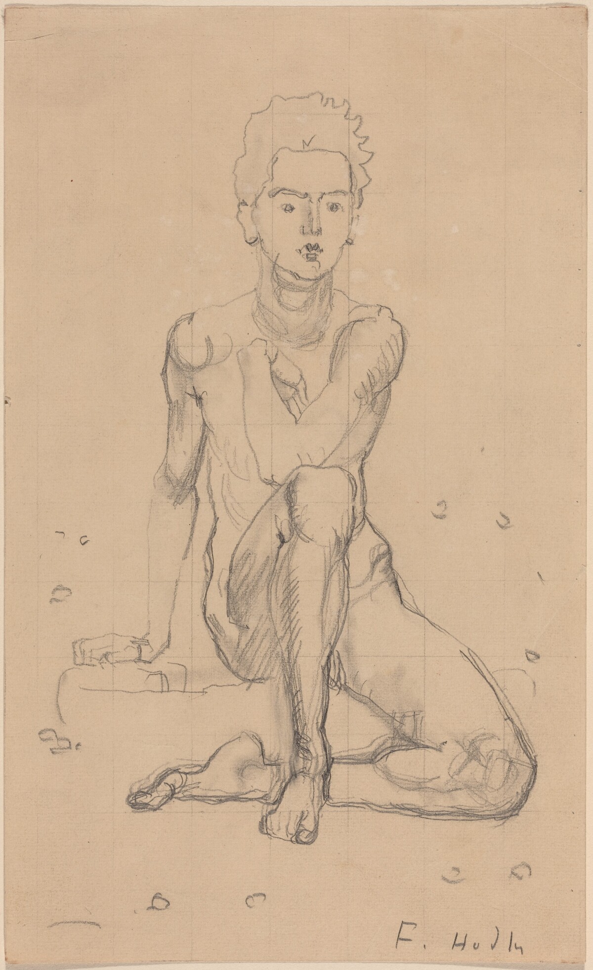 Hector Posing Nude by Ferdinand Hodler