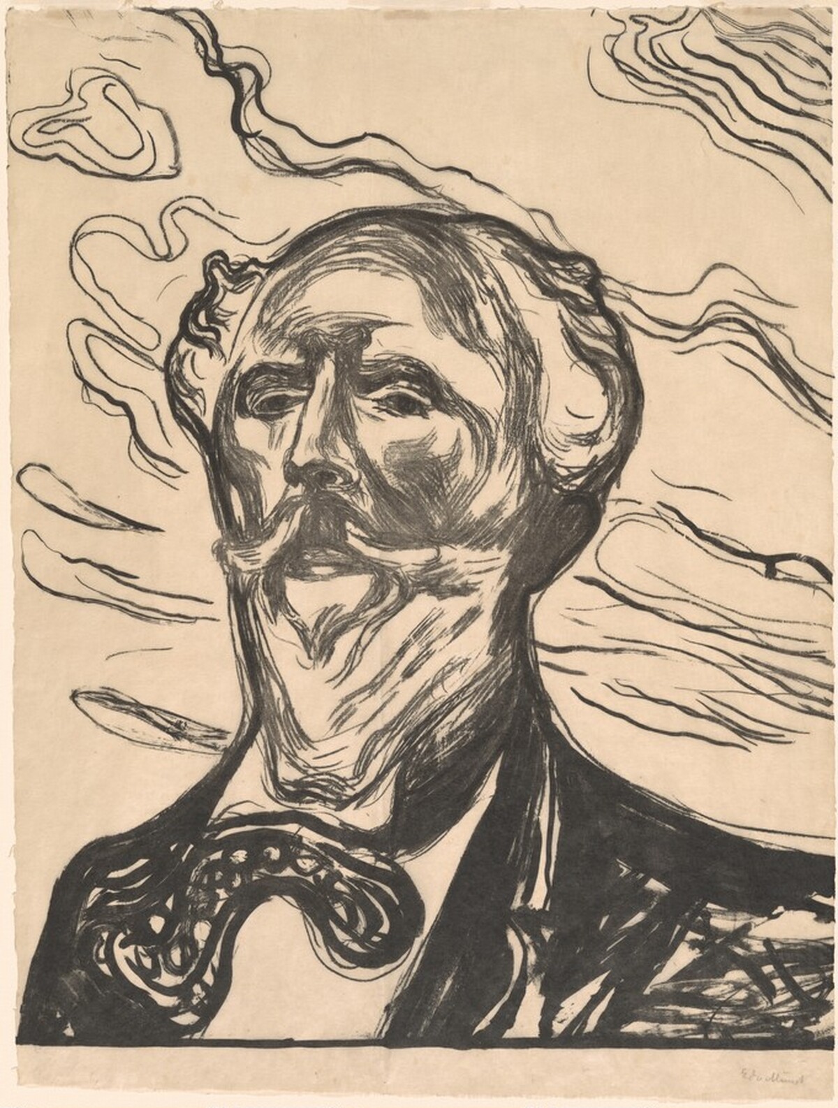 Portrait of Holger Drachmann by Edvard Munch