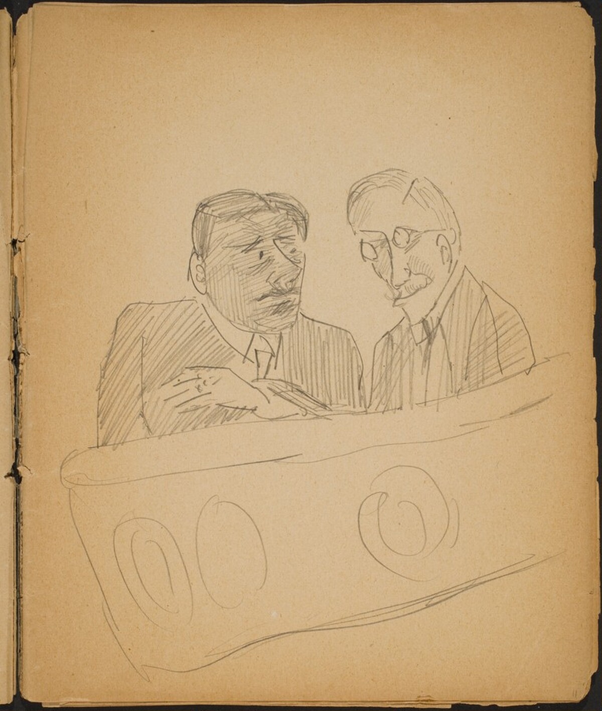 Zwei Männer in einer Loge (Two Men in a Theater Box) [p. 11] by Max Beckmann