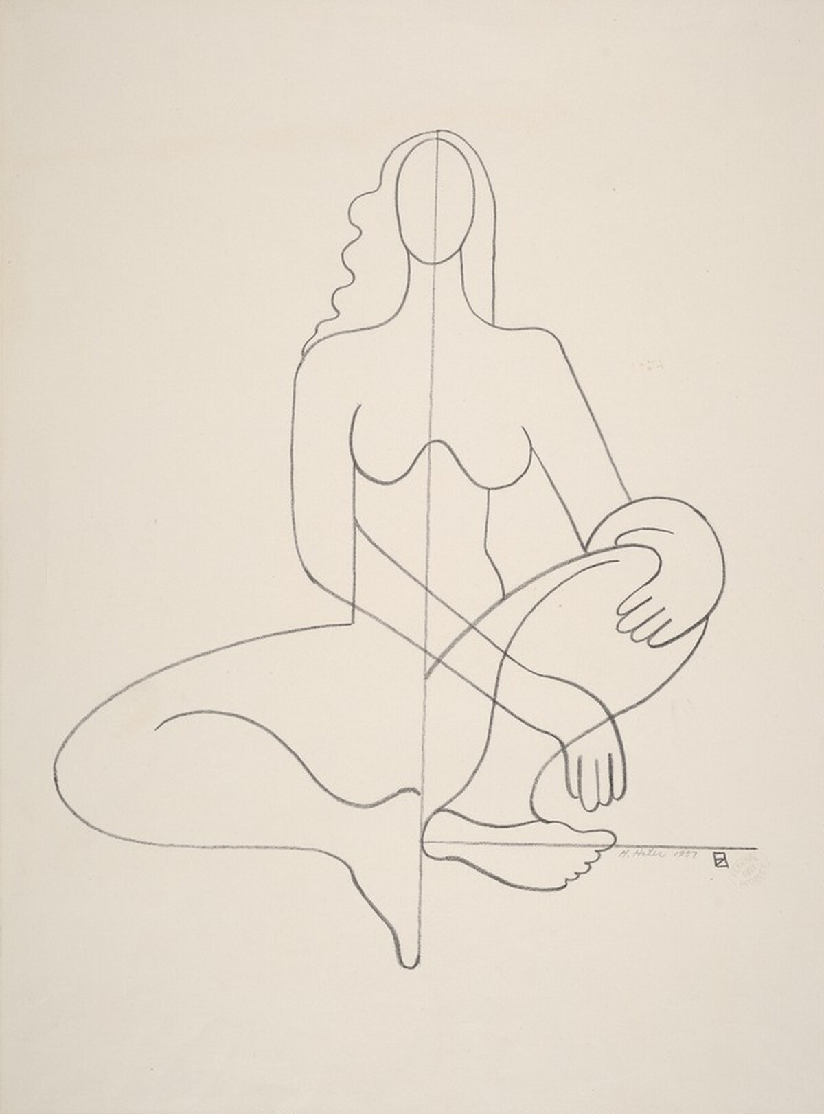 Abstraction (Seated Nude) by Hilaire Hiler