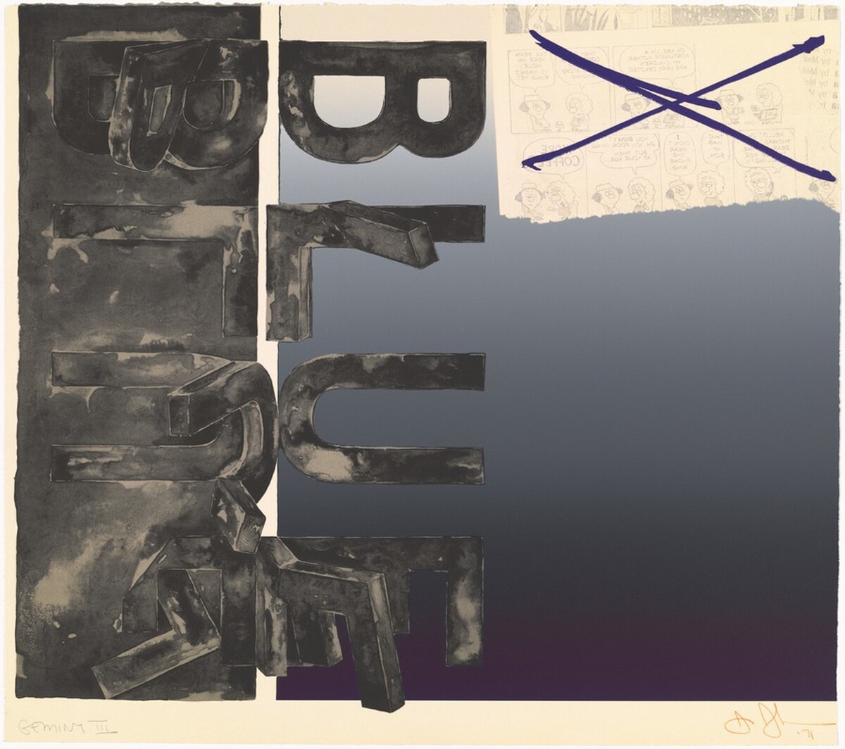 Bent "Blue" by Jasper Johns