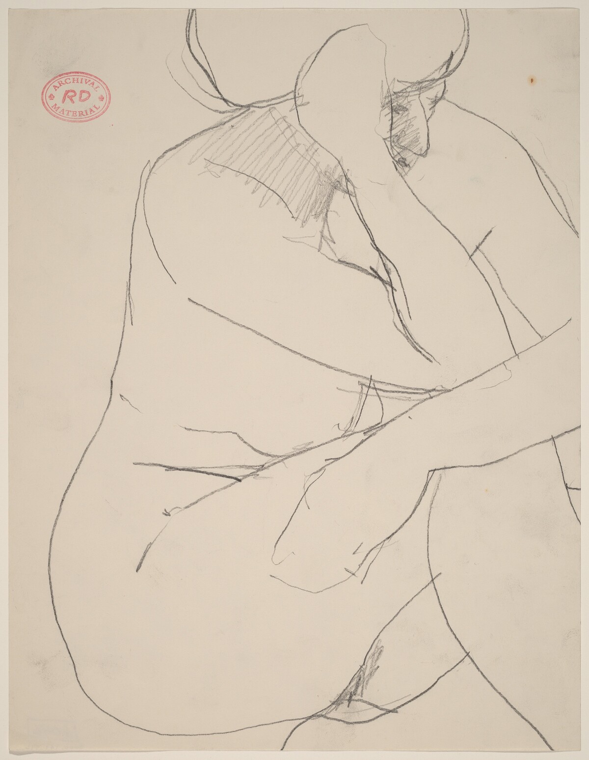 Untitled [seated female nude resting her arms on her knee] by Richard Diebenkorn