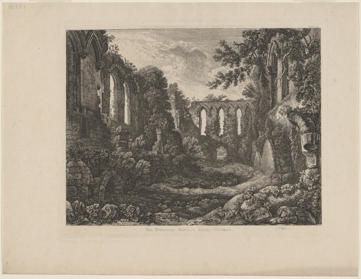 The Refectory, Rievaulx Abbey, Yorkshire by George Cuitt the Younger