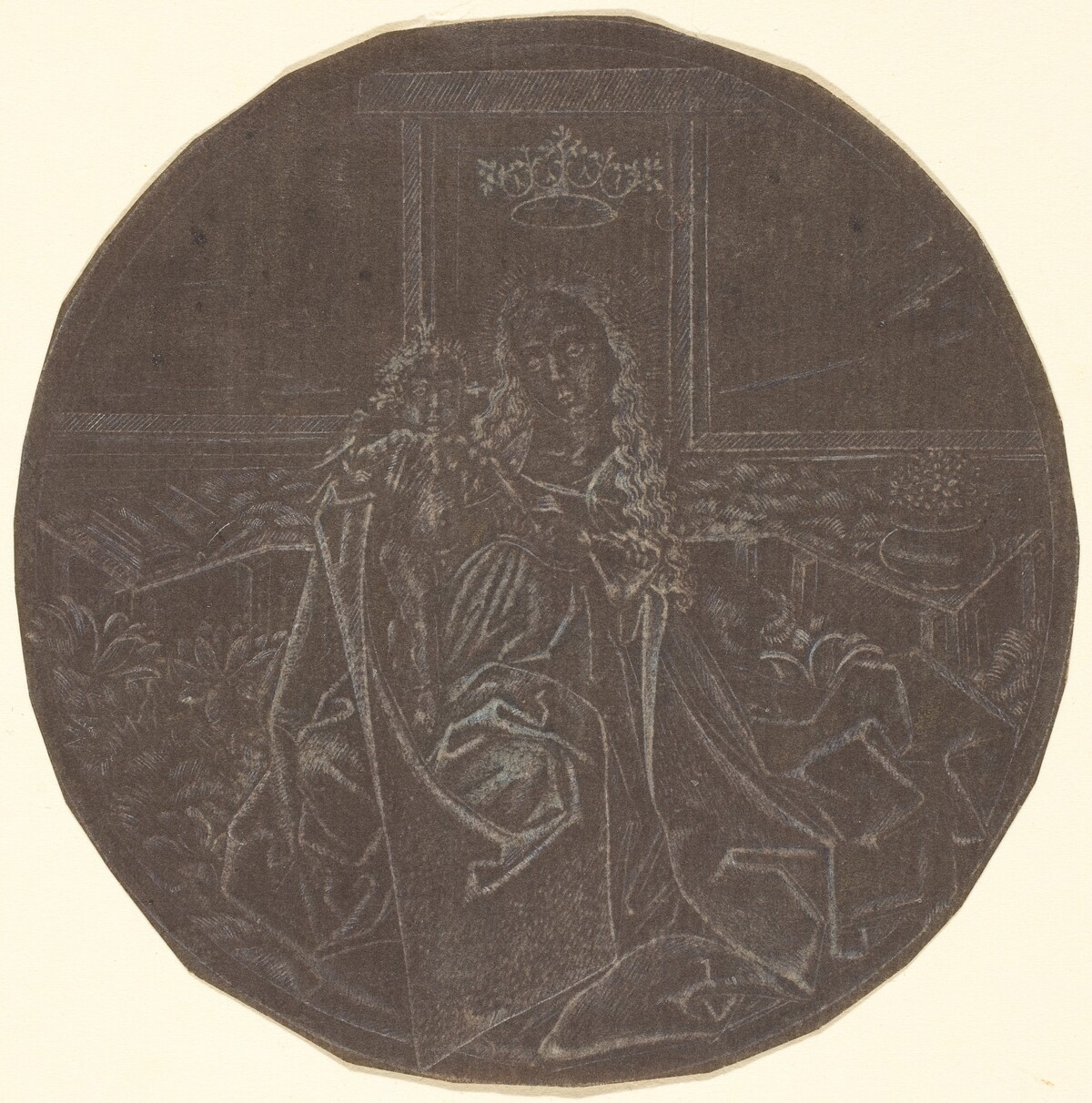 The Madonna and Child in a Garden by Master E.S. Facsimile