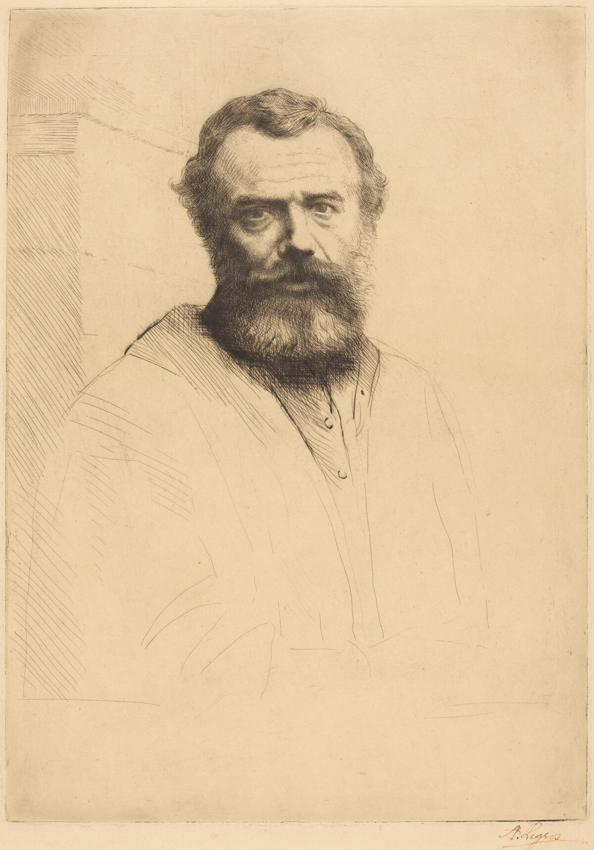 Self-Portrait, 3rd plate by Alphonse Legros