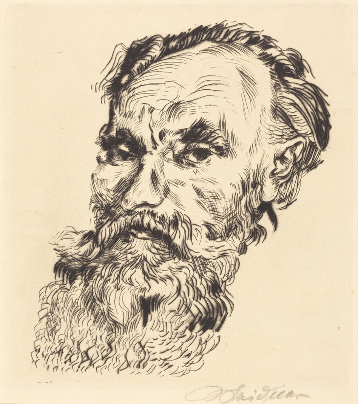 Portrait of a Man with a Long Beard by Ludwig Meidner