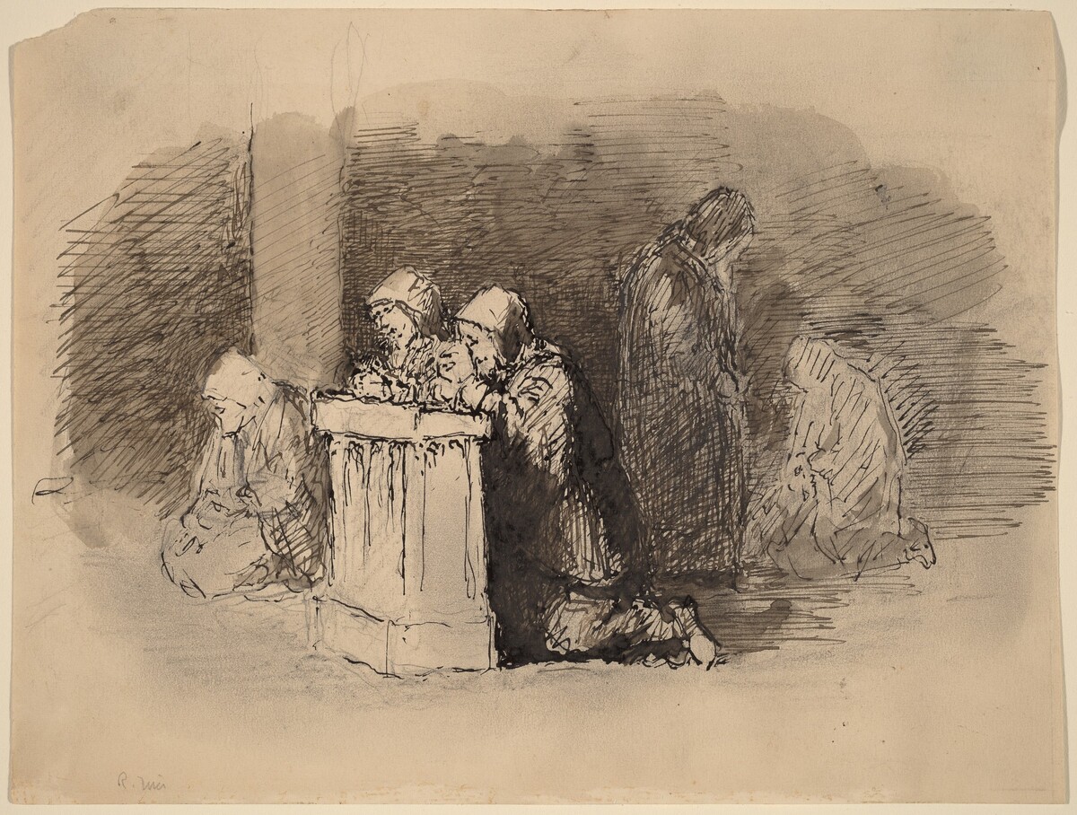 Praying Figures in a Church, Florence by Robert Walter Weir