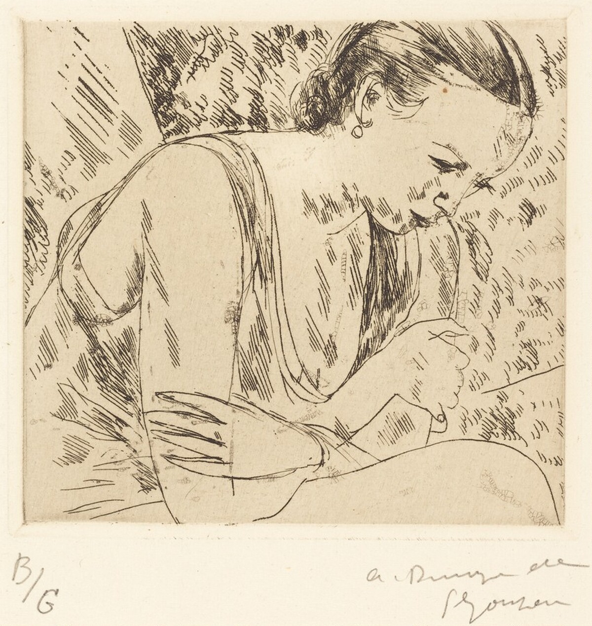Fernande with Arms Crossed, Second Plate (Fernande les mains croisees (planche moyenn by André Dunoyer de Segonzac