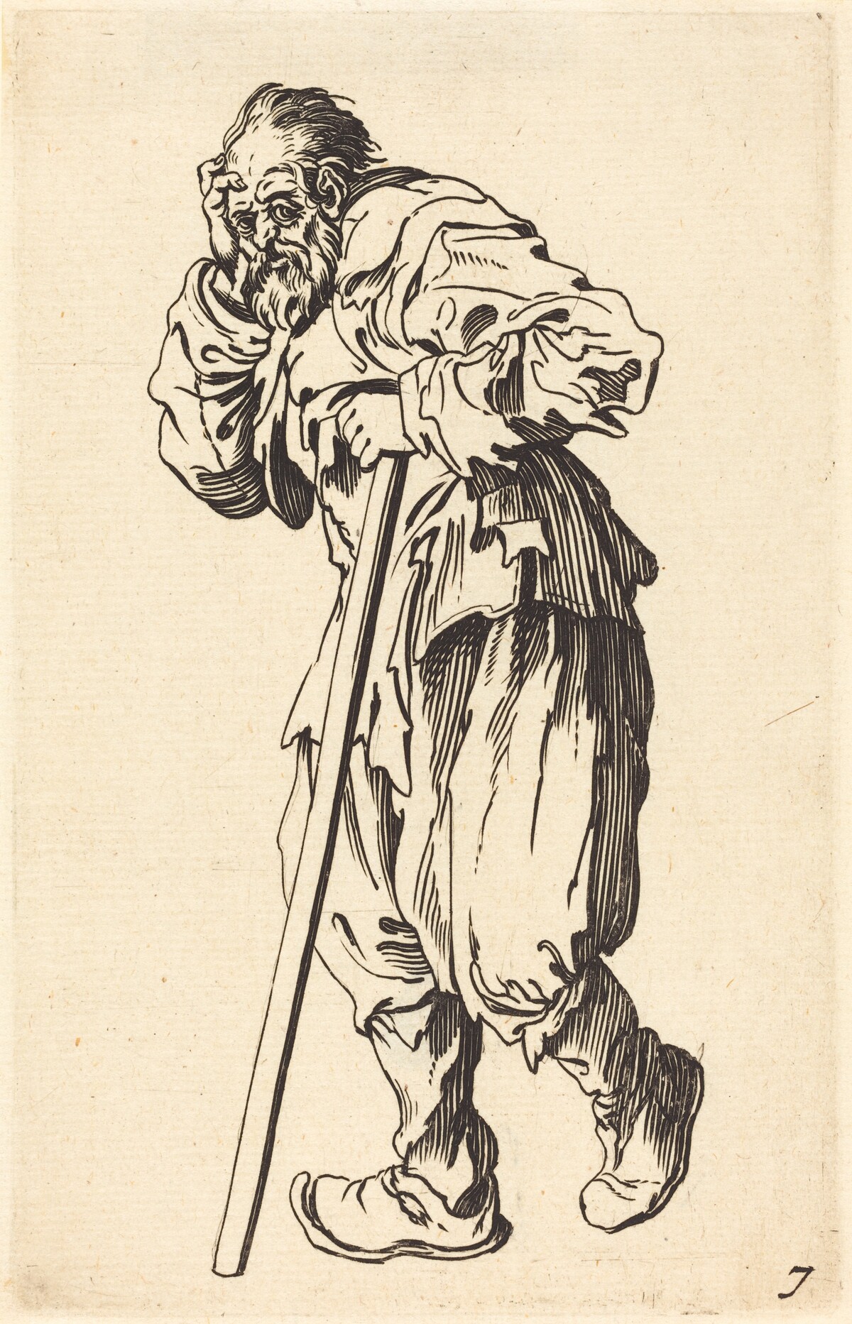 Beggar with a Stick by after Jacques Callot