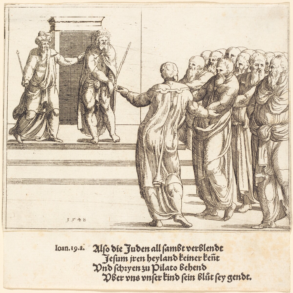 Ecce Homo, and the Jews Deny Christ by Augustin Hirschvogel