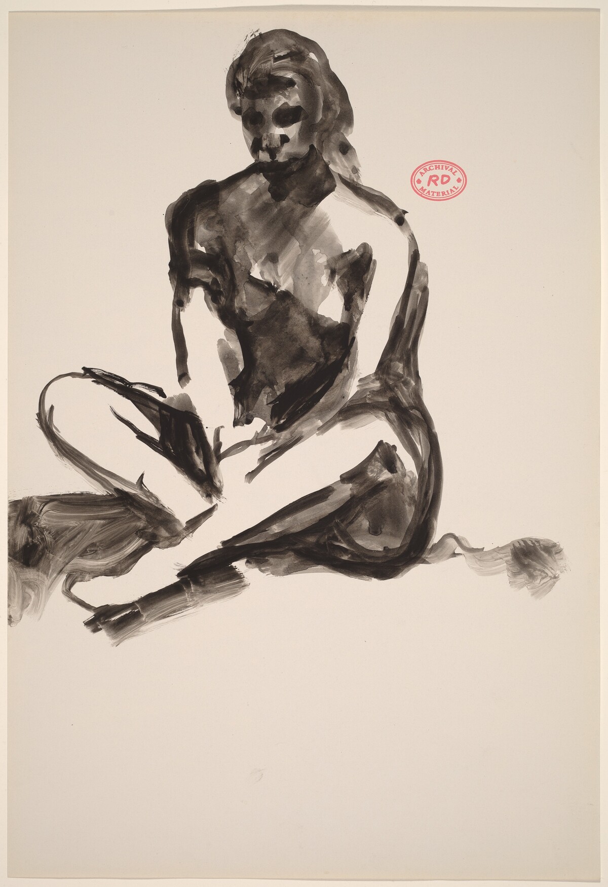 Untitled [female model seated with crossed legs] by Richard Diebenkorn