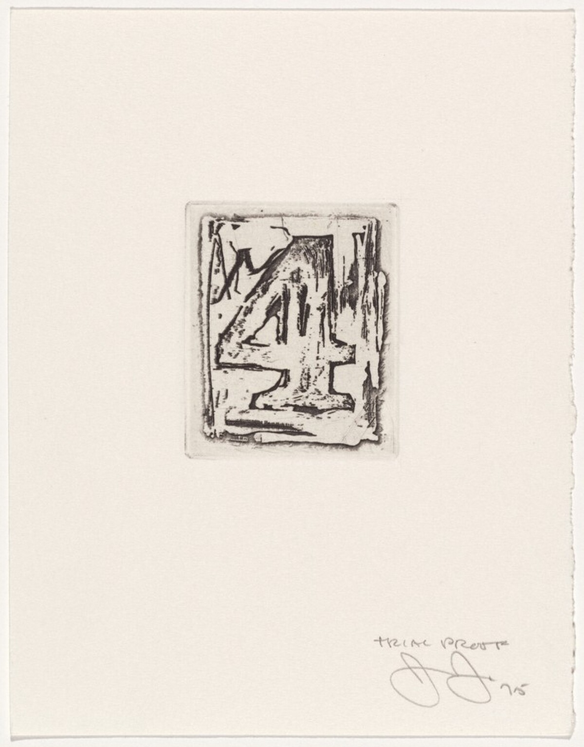 0-9 [trial proof, figure 4] by Jasper Johns