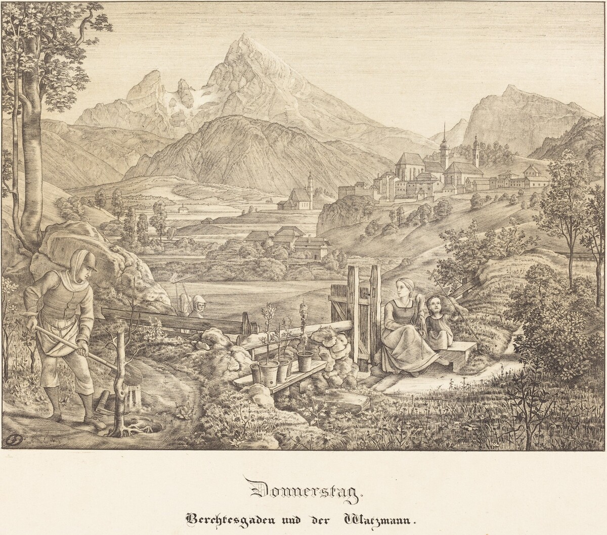 Donnerstag - Berchtesgaden und der Watzmann (Thursday - Berchtesgaden and the Watzmann Mountain) by Ferdinand Olivier