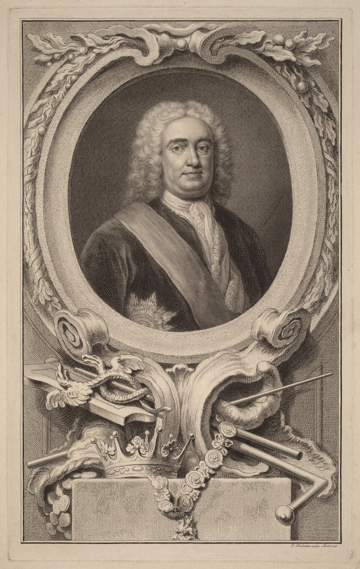 Robert Walpole, 1st Earl of Orford by Jacobus Houbraken after Arthur Pond
