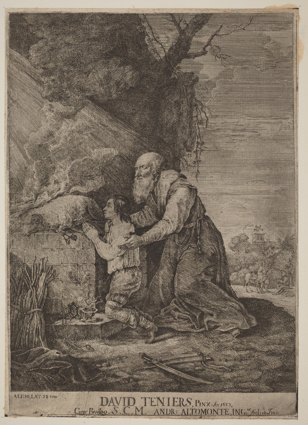 Sacrifice of Isaac by Andreas Altomonte, after David Teniers the Younger