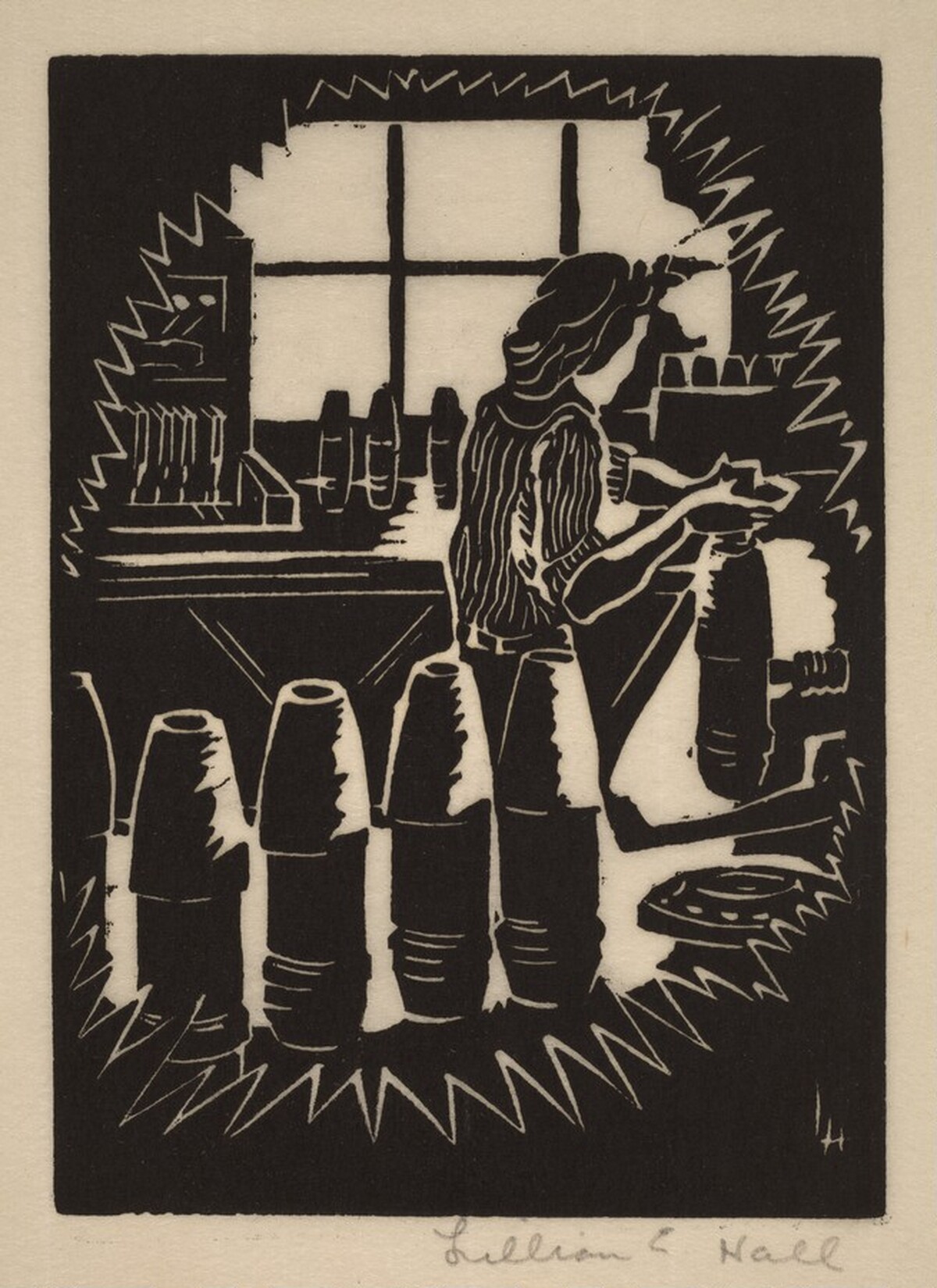 The War Effort - on the Factory Line [Munitions Factory] by Lillian E. Hall