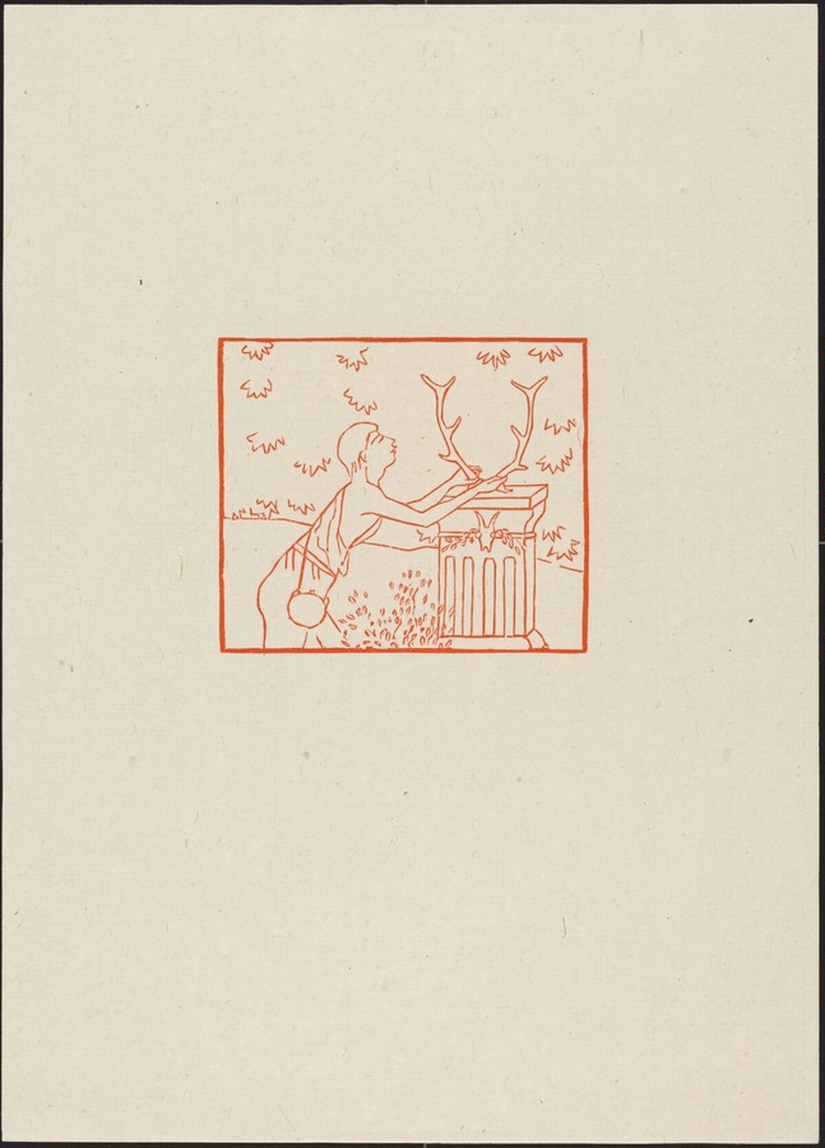 Seventh Eclogue: Micon Offering the Branching Antlers of a Stag (Micon offrant sur un aute les bois d'un cerf) by Aristide Maillol