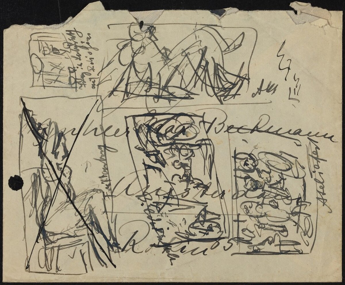 Sketches of Unidentified Subjects by Max Beckmann