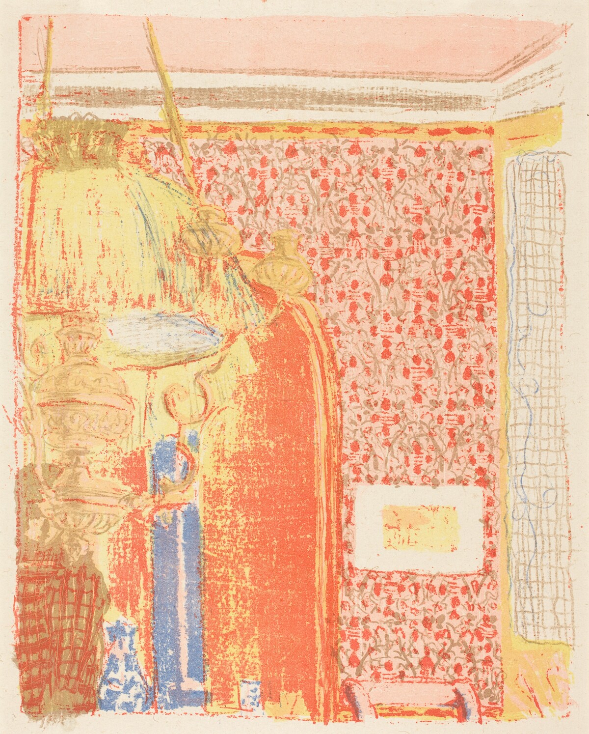 Interior with Pink Wallpaper III (Interieur aux tentures roses III) by Edouard Vuillard