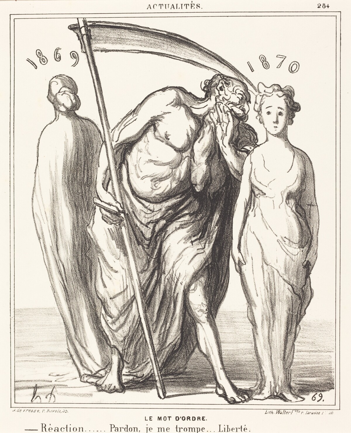 Le Mot d'ordre: Réaction... Pardon... Liberté by Honoré Daumier